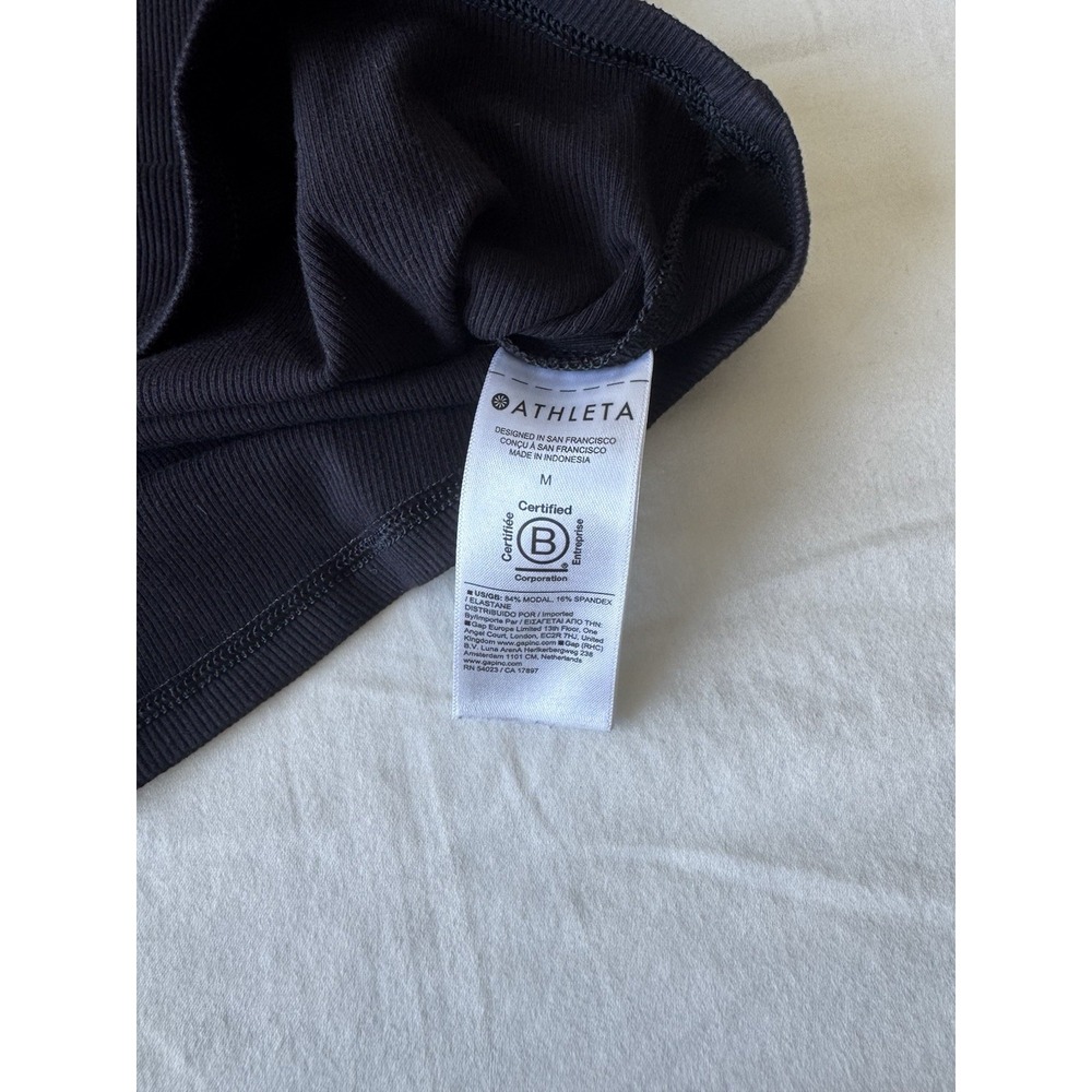 Athleta Tank Top Women's Medium Solid Black Spaghetti Strap Stretchy Cami - Picture 5 of 7